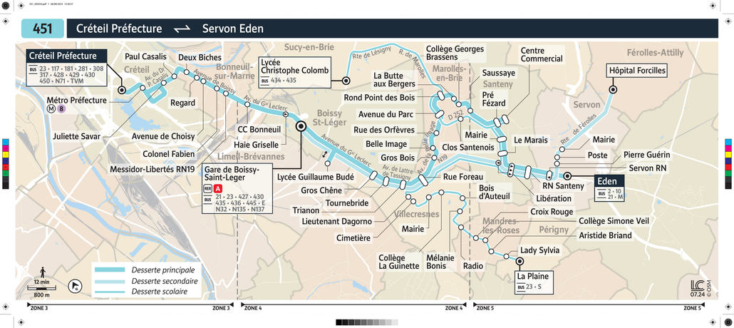Bus line route 451