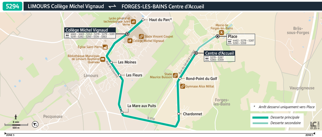 Tracé de la ligne de Bus 5294