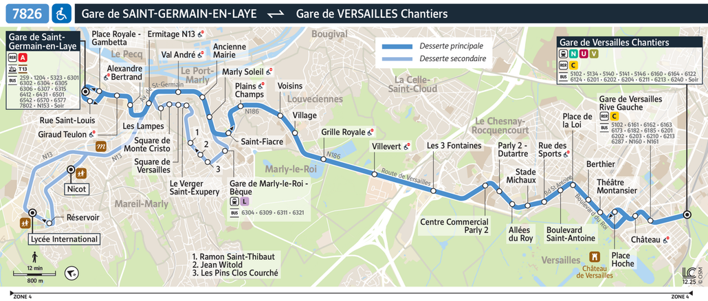 Bus line route 7826