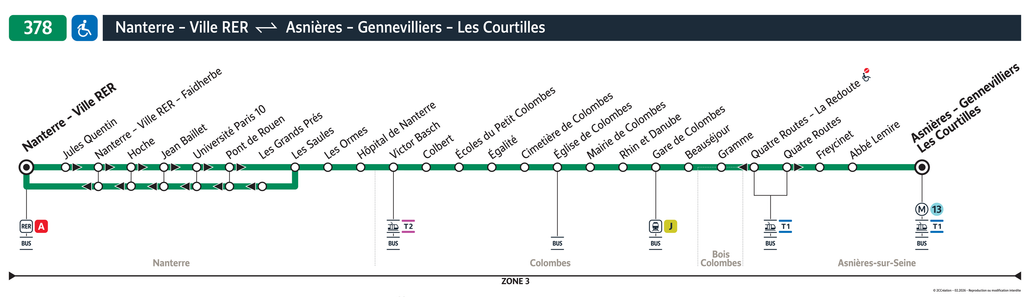 Bus line route 378