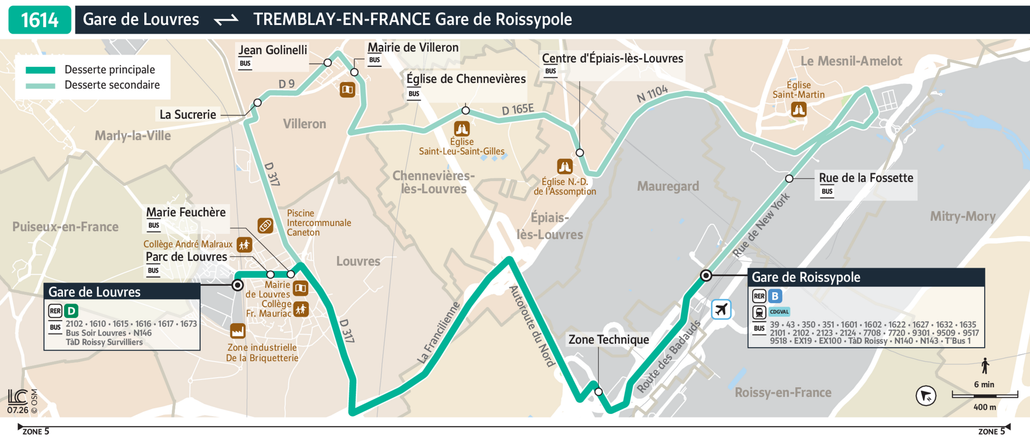 Tracé de la ligne de Bus R4