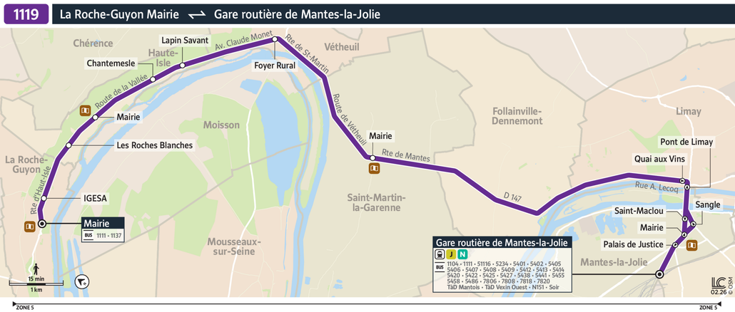 Bus line route 1119