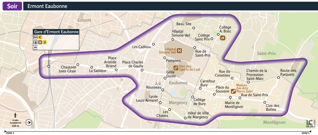 Noctilien line route Soir