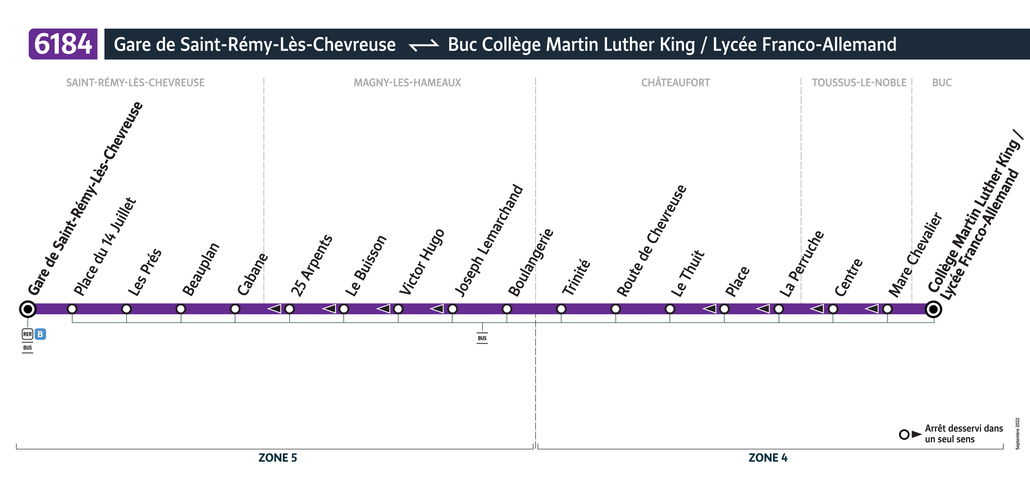 Bus line route 6184