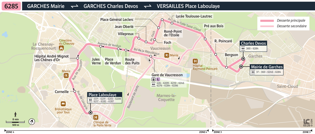 Tracé de la ligne de Bus 6285