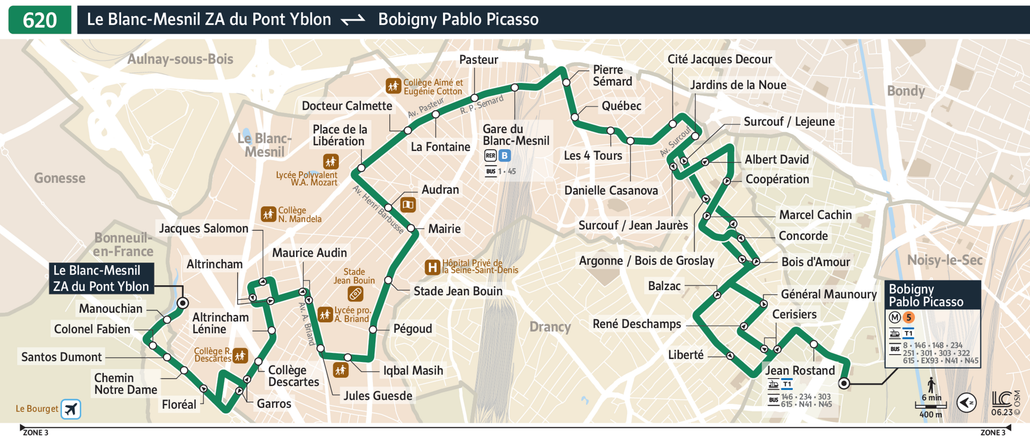 Bus line route 620