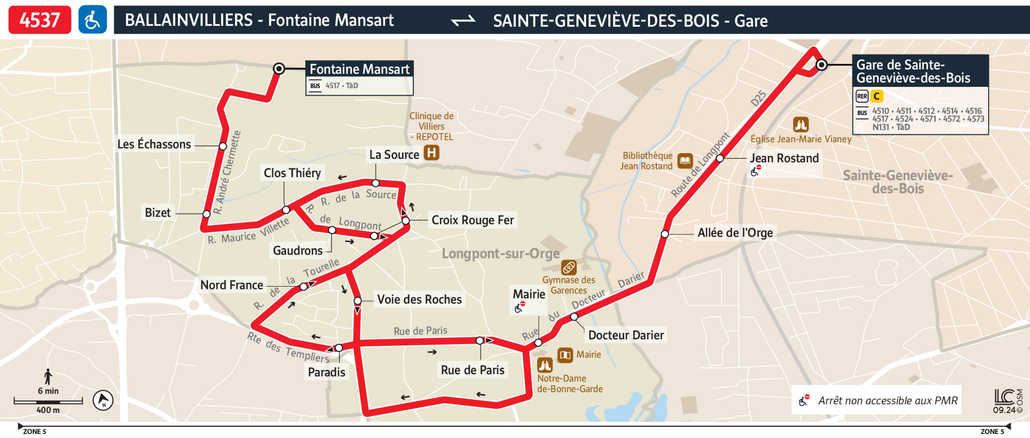 Bus line route 4537