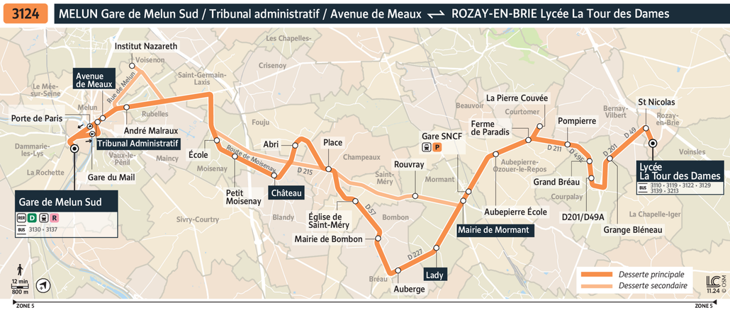 Bus Ligne 3124 : plan, arrêts et horaires en temps réel | Bonjour RATP