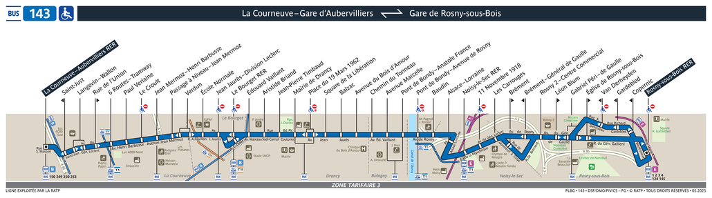 Bus line route 143
