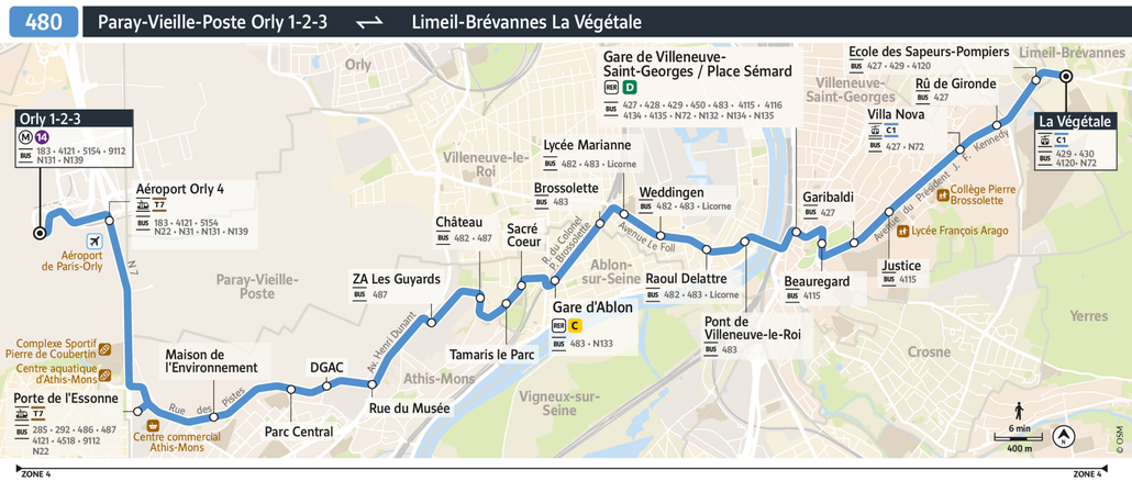 Bus line route 480
