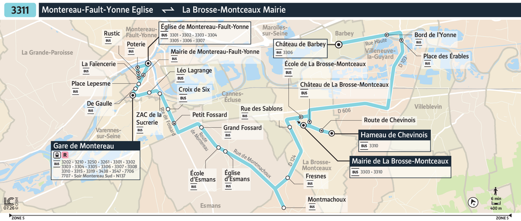 Bus line route 3311