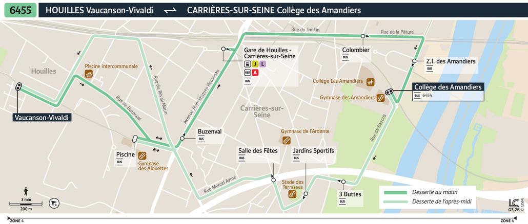 Bus line route 6455