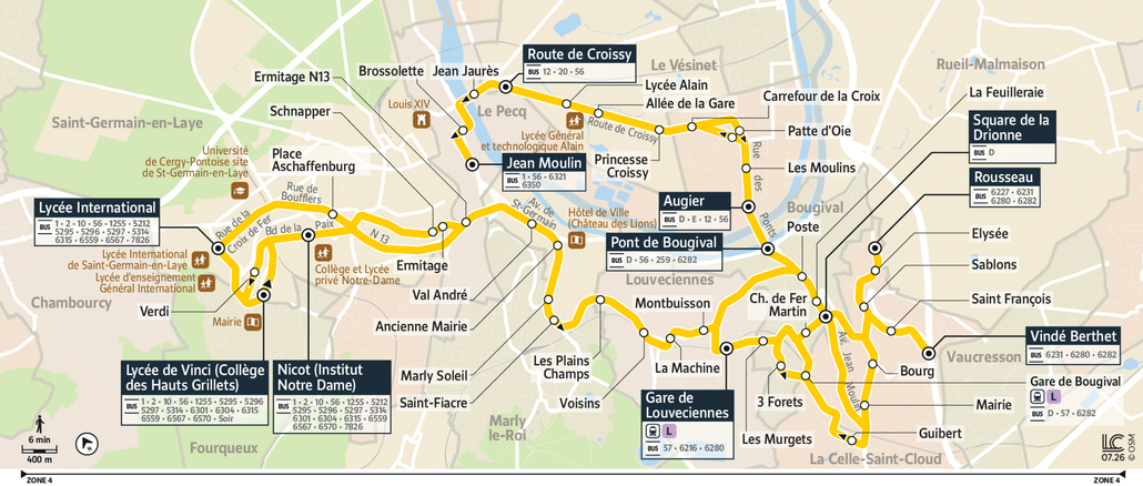 Tracé de la ligne de Bus 6281