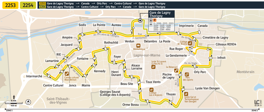 Bus line route 2253