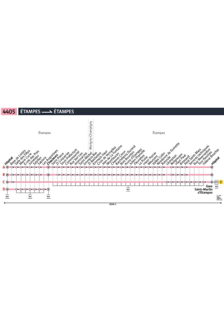 Bus line route 4405