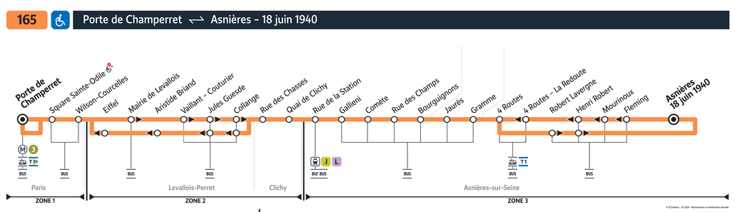 Bus line route 165