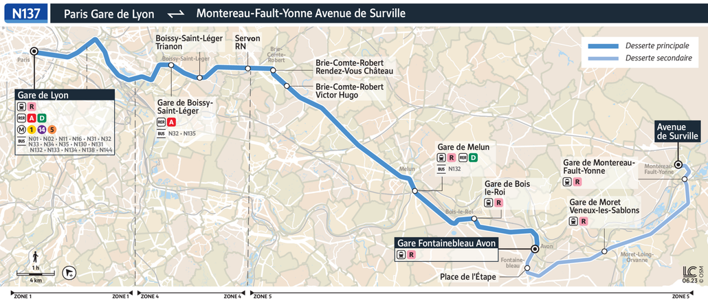 Noctilien line route N137