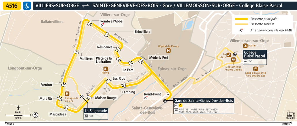 Bus line route 4516