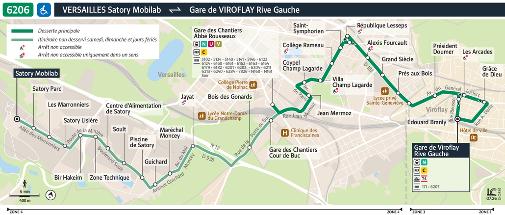 Bus line route 6206