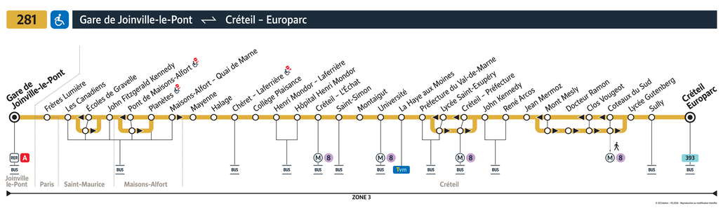 Bus line route 281