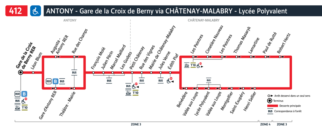 Bus line route 412