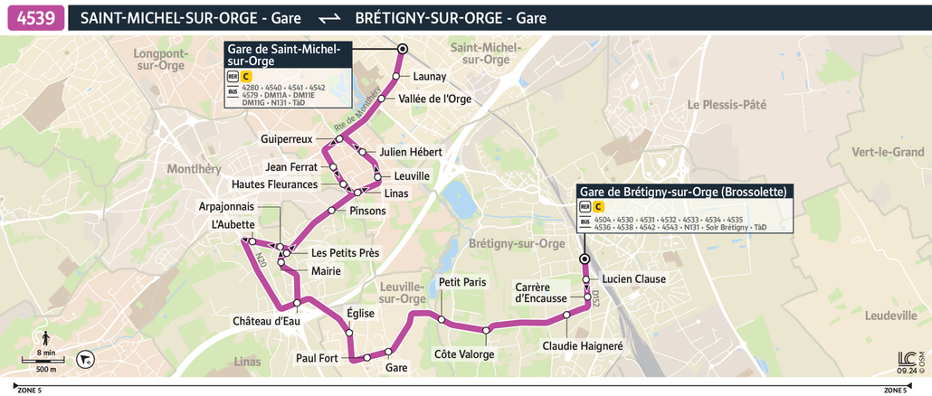 Bus line route 4539