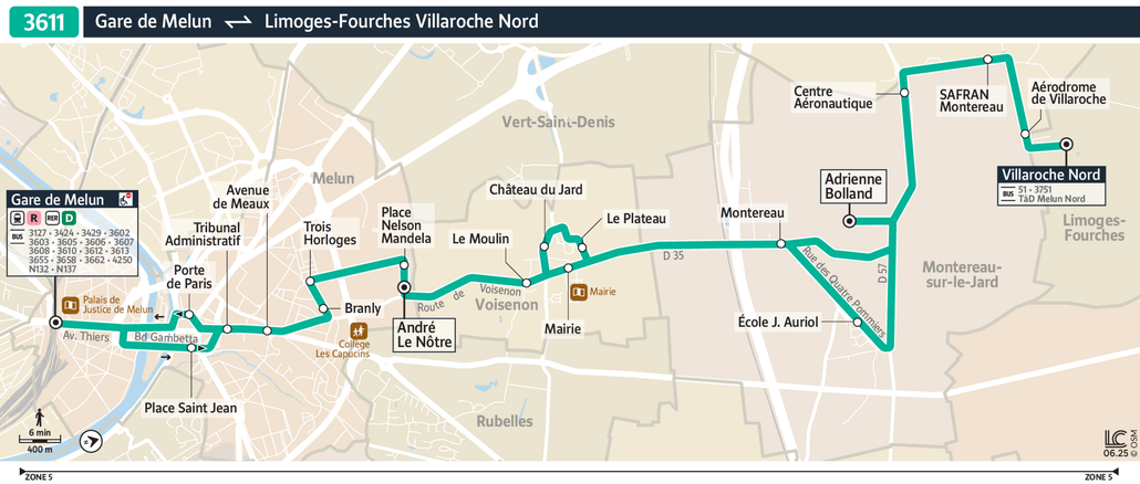 Bus line route 3611