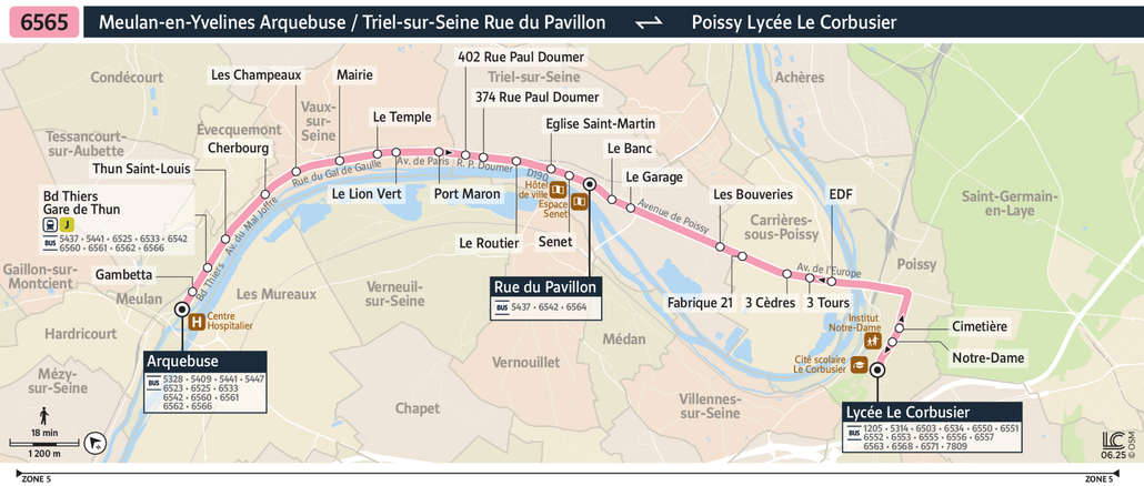 Tracé de la ligne de Bus 6565
