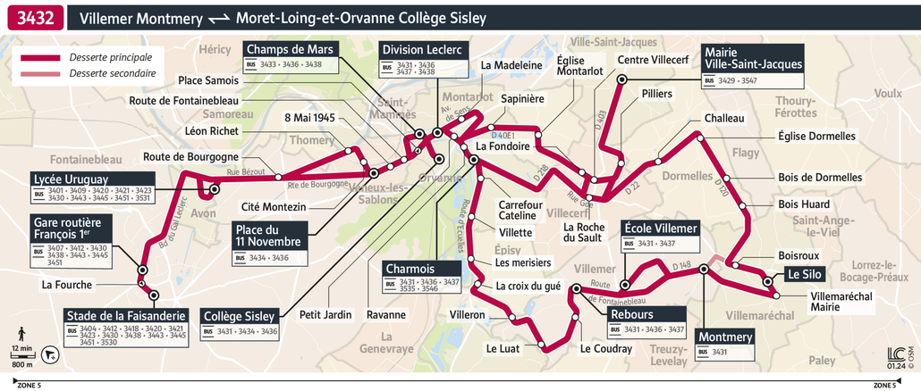 Bus line route 3432