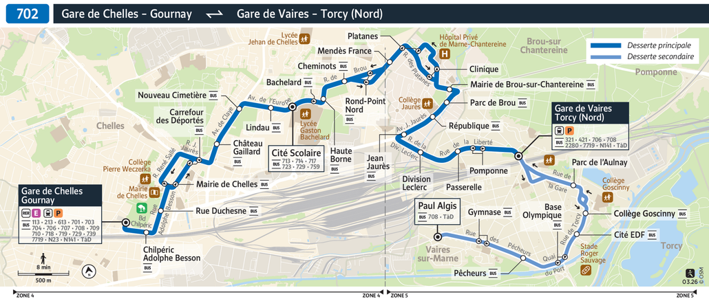 Bus line route 702