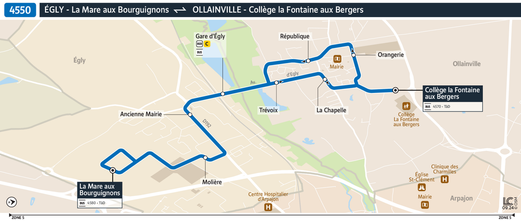 Bus line route 4550