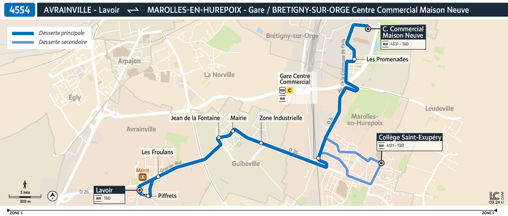 Bus line route 4554