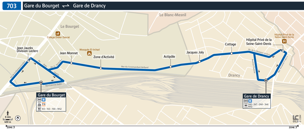 Bus line route 703