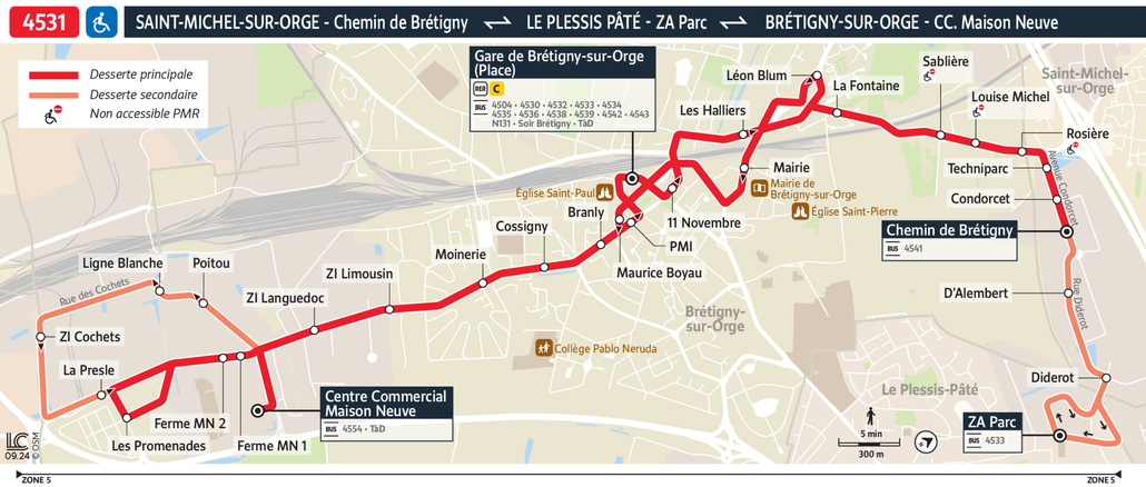 Bus line route 4531