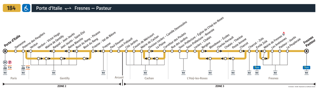 Bus line route 184