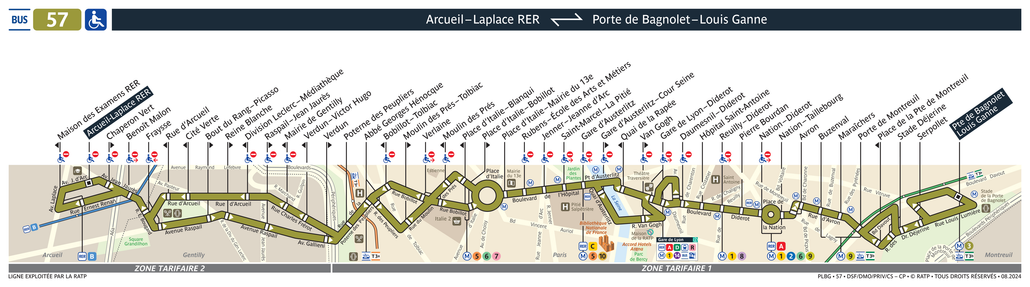 Tracé de la ligne de Bus