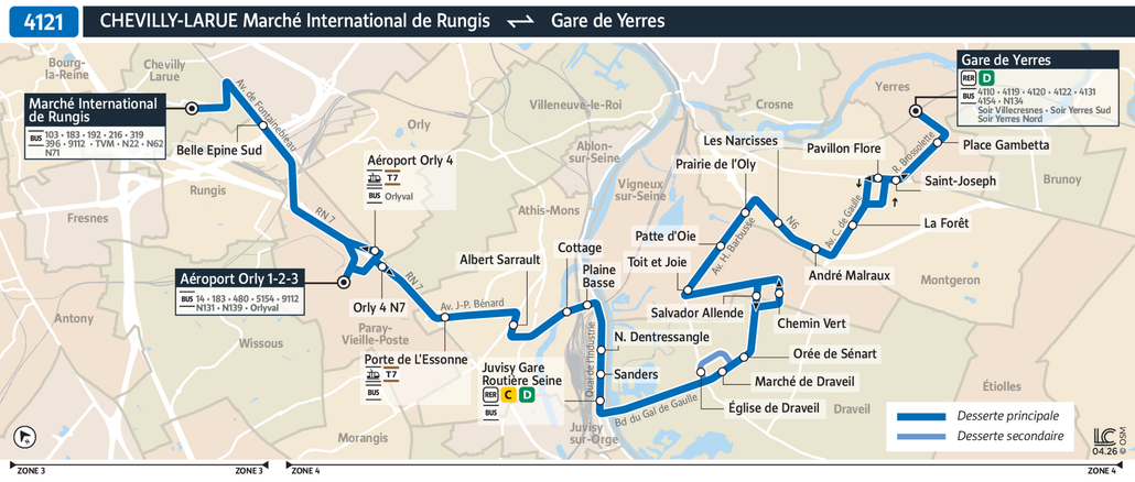 Bus line route 4121