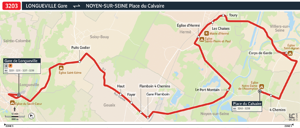 Bus line route 3203