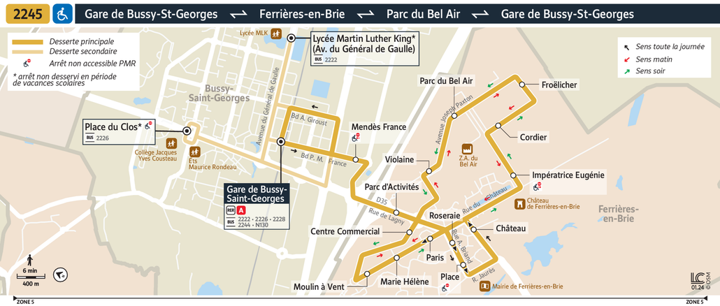 Bus line route 2245
