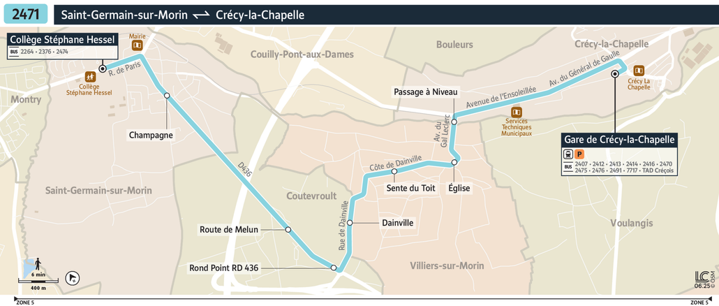 Tracé de la ligne de Bus 2471