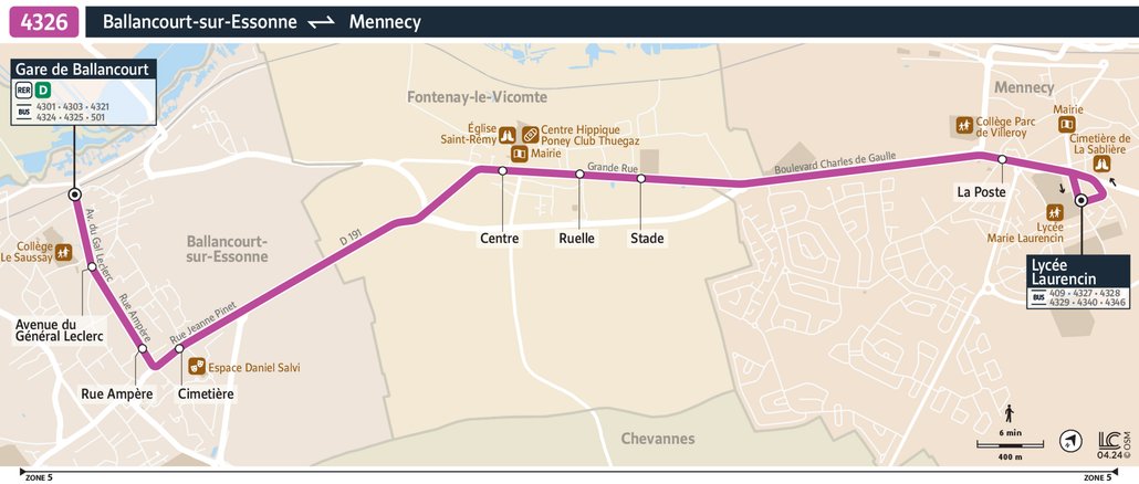 Bus line route 4326