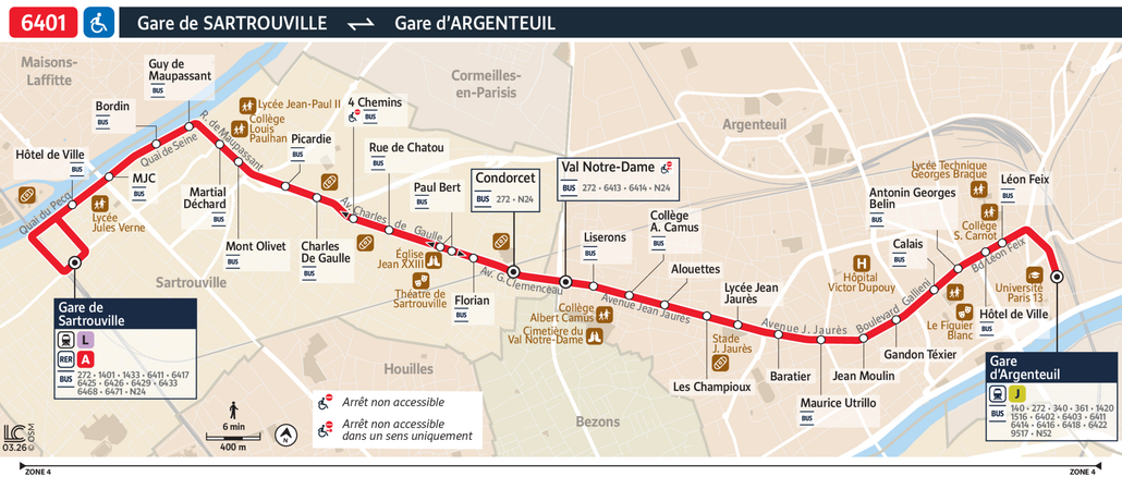 Bus line route 6401
