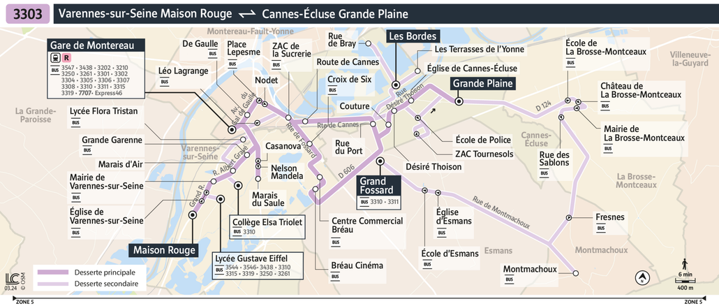 Bus line route 3303