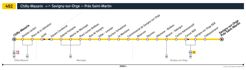 Bus line route 492