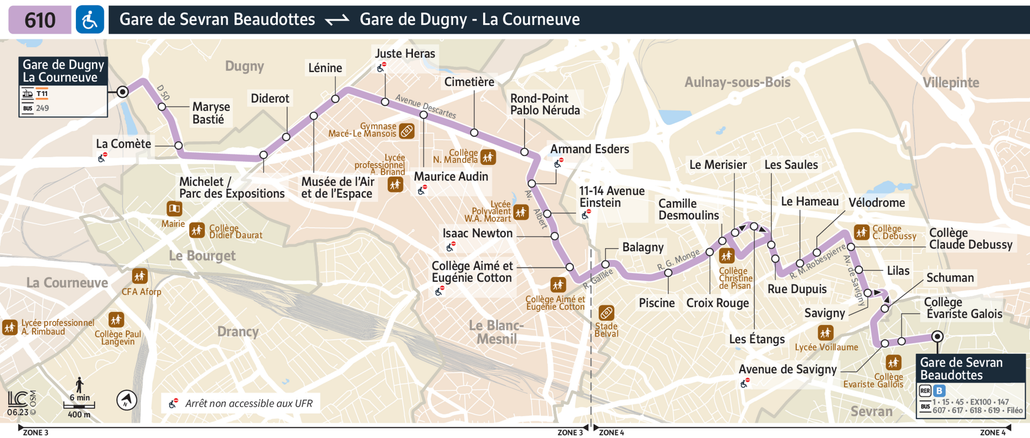 Bus line route 610