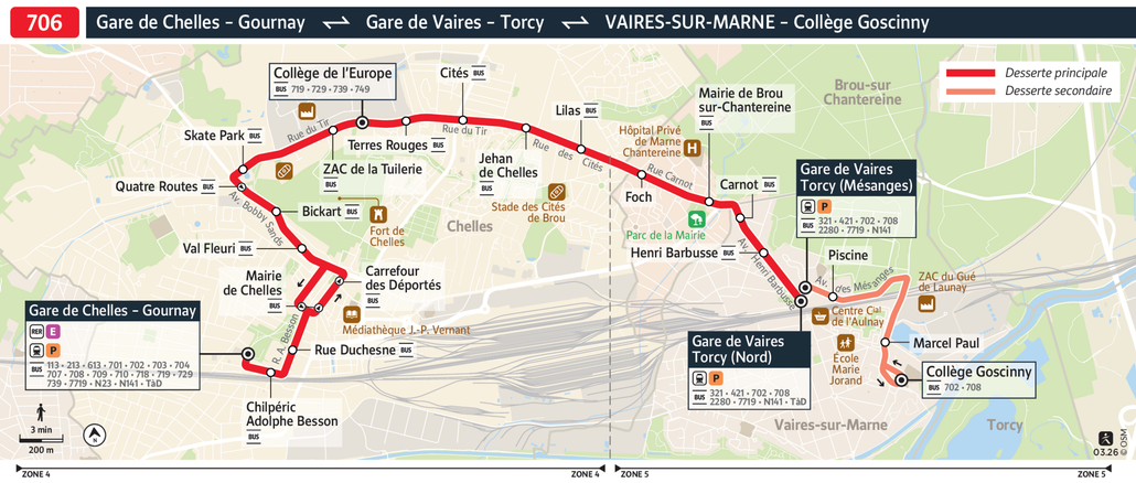 Bus line route 706