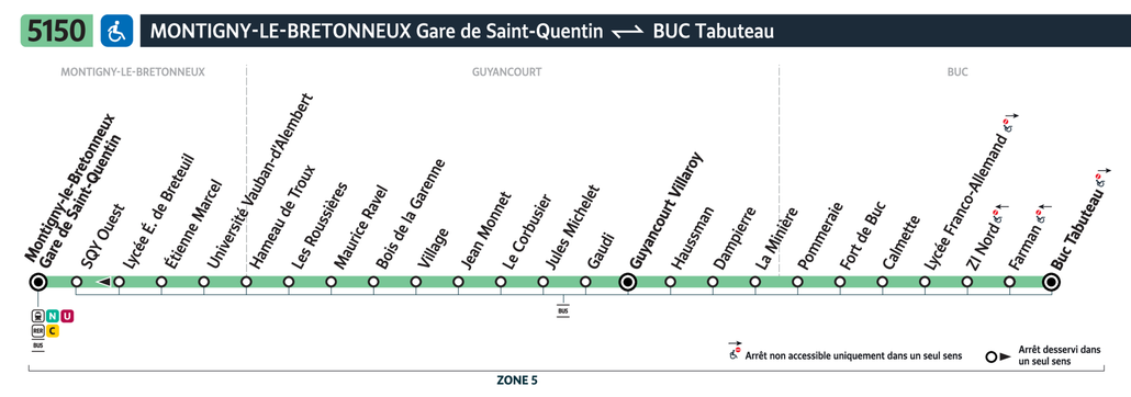 Bus line route 5150
