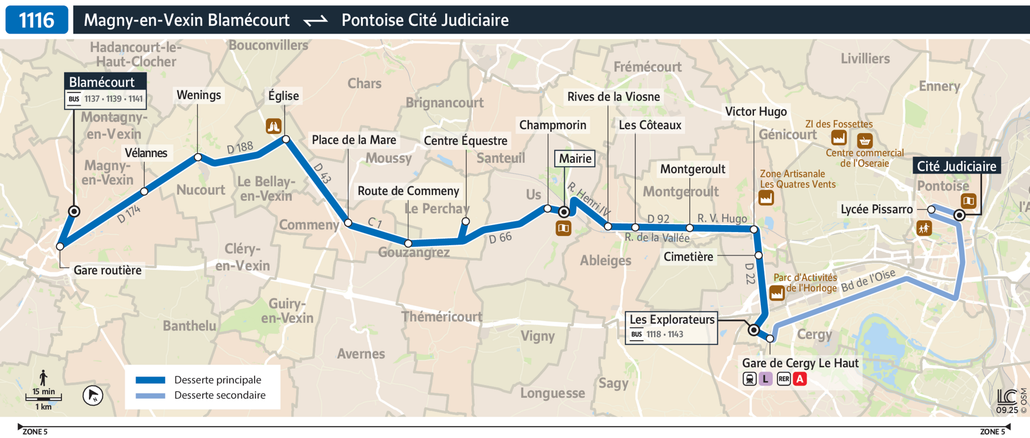 Bus line route 1116