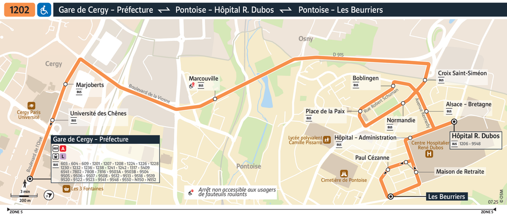 Bus line route 1202