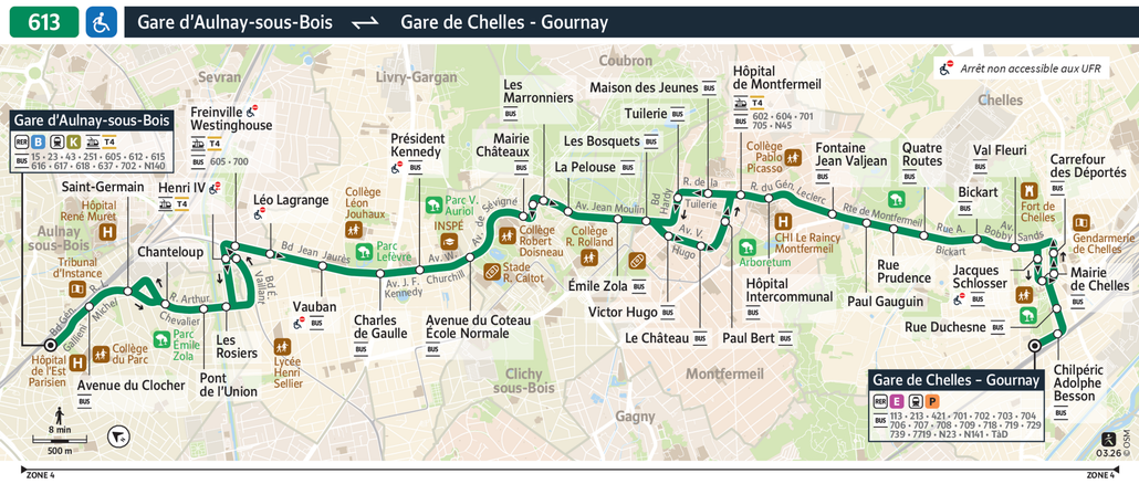 Bus line route 613